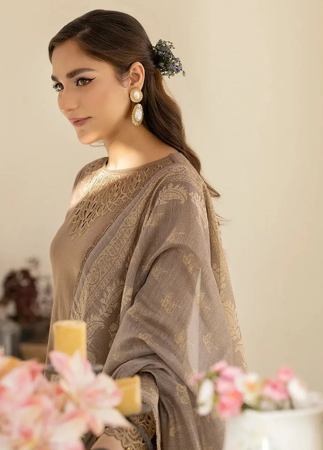 Zora By House Of Nawab Embroidered Lawn Suit Unstitched 3 Piece HON24Z FARQAD - Summer Collection