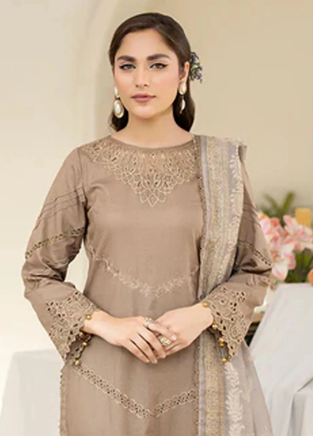 Zora By House Of Nawab Embroidered Lawn Suit Unstitched 3 Piece HON24Z FARQAD - Summer Collection