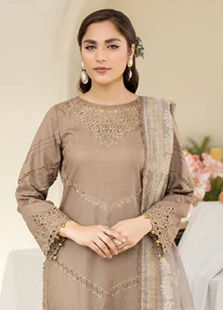 Zora By House Of Nawab Embroidered Lawn Suit Unstitched 3 Piece HON24Z FARQAD - Summer Collection