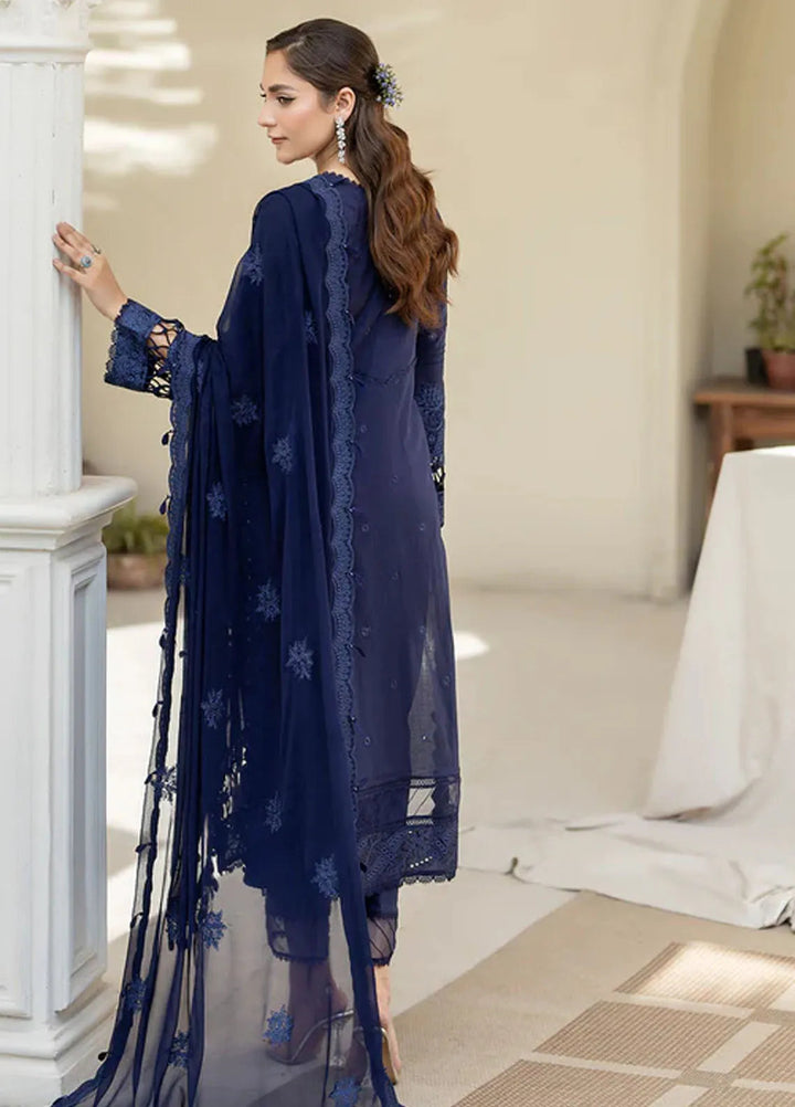 Zora By House Of Nawab Embroidered Lawn Suit Unstitched 3 Piece HON24Z FRONA - Summer Collection