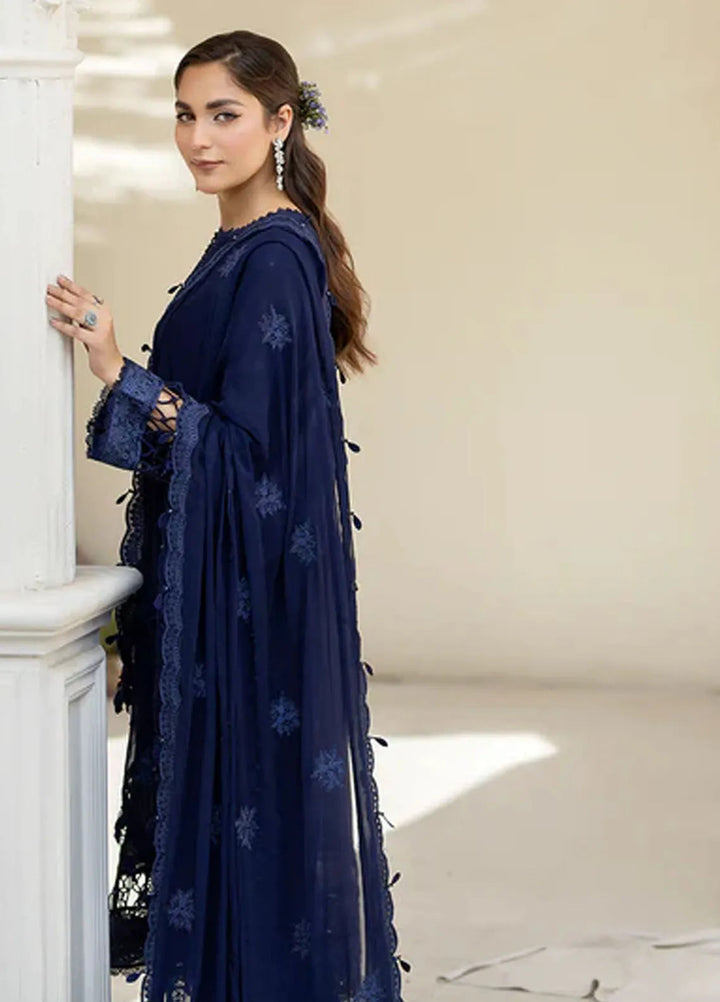 Zora By House Of Nawab Embroidered Lawn Suit Unstitched 3 Piece HON24Z FRONA - Summer Collection