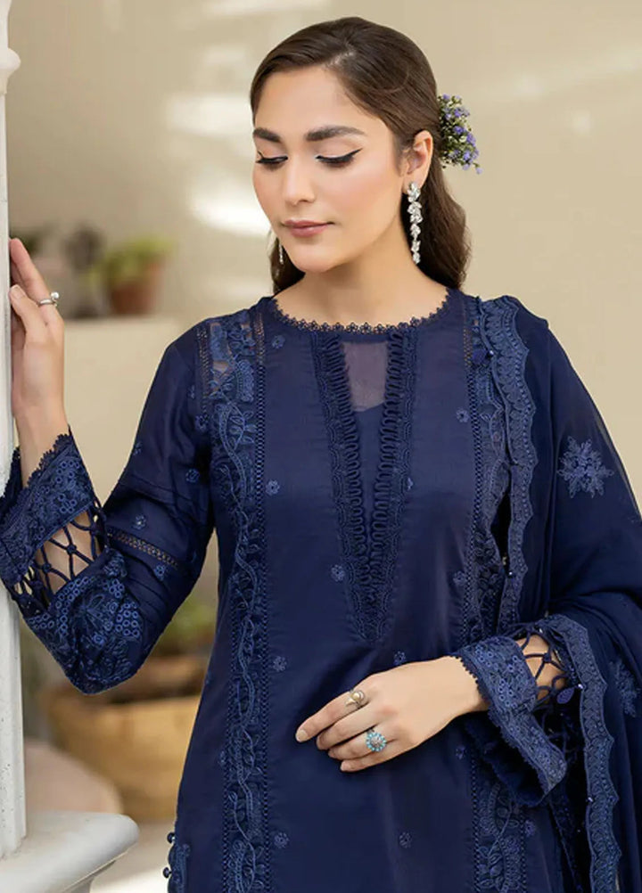 Zora By House Of Nawab Embroidered Lawn Suit Unstitched 3 Piece HON24Z FRONA - Summer Collection