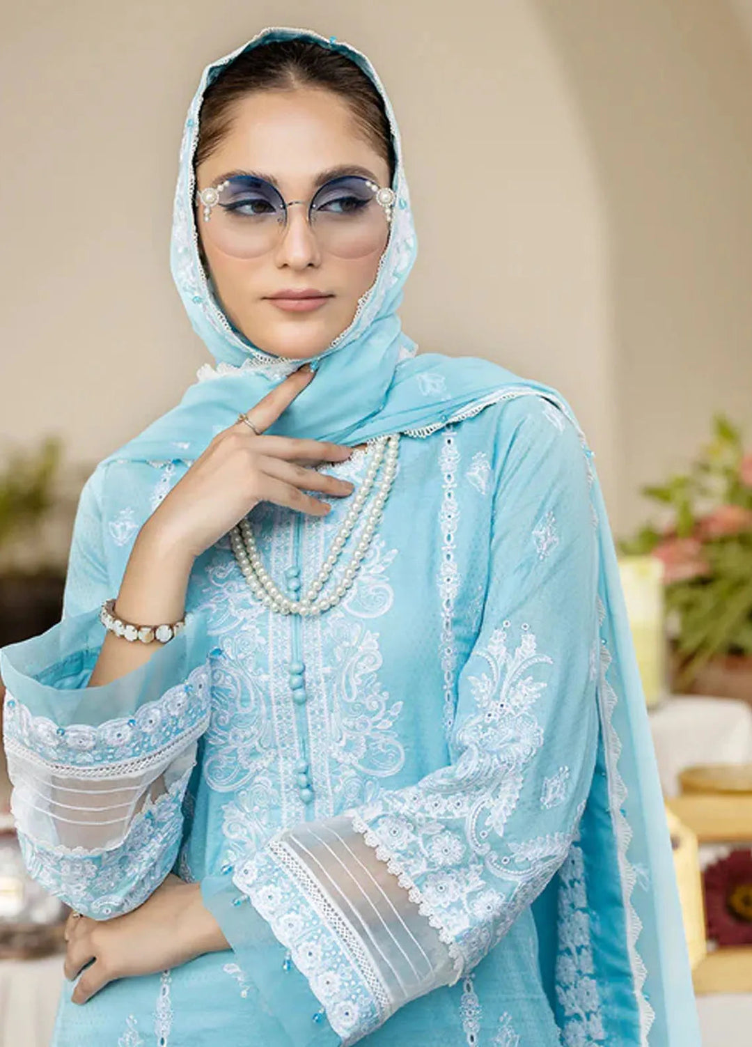 Zora By House Of Nawab Embroidered Lawn Suit Unstitched 3 Piece HON24Z QAILAH - Summer Collection