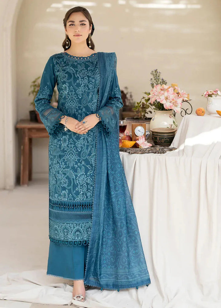 Zora By House Of Nawab Embroidered Lawn Suit Unstitched 3 Piece HON24Z QARIN - Summer Collection