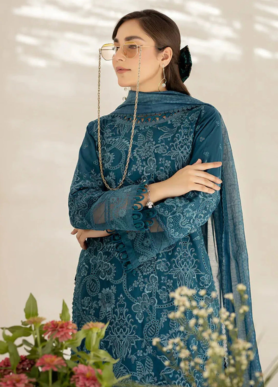 Zora By House Of Nawab Embroidered Lawn Suit Unstitched 3 Piece HON24Z QARIN - Summer Collection