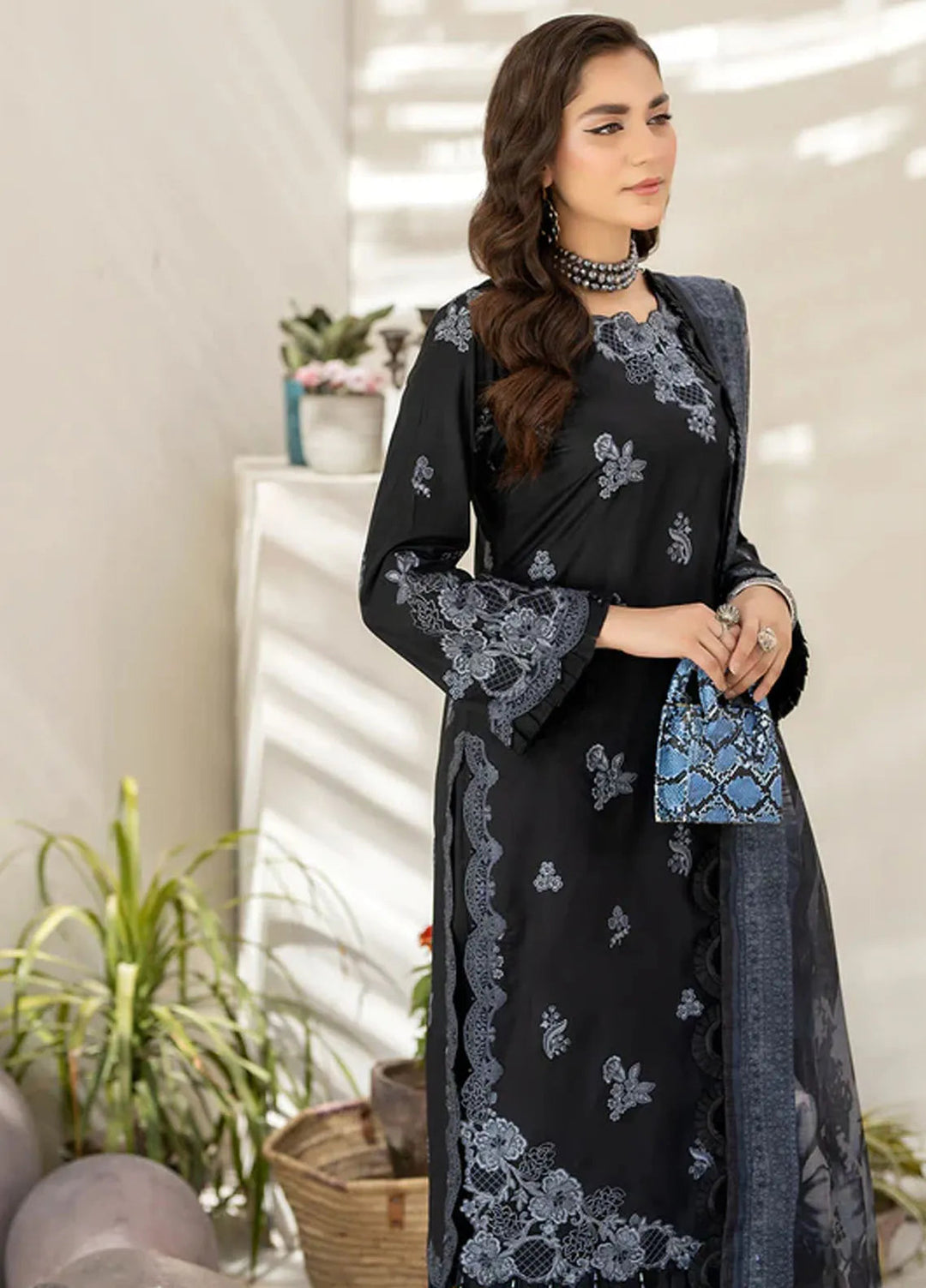 Zora By House Of Nawab Embroidered Lawn Suit Unstitched 3 Piece HON24Z VALEH - Summer Collection