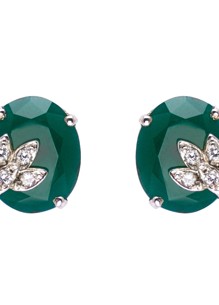 Zouhaira Earings Leaf Charm-Green