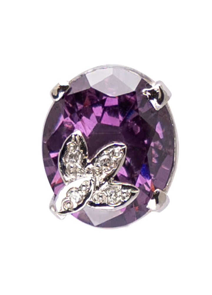 Zouhaira Earings Leaf Charm-Purple