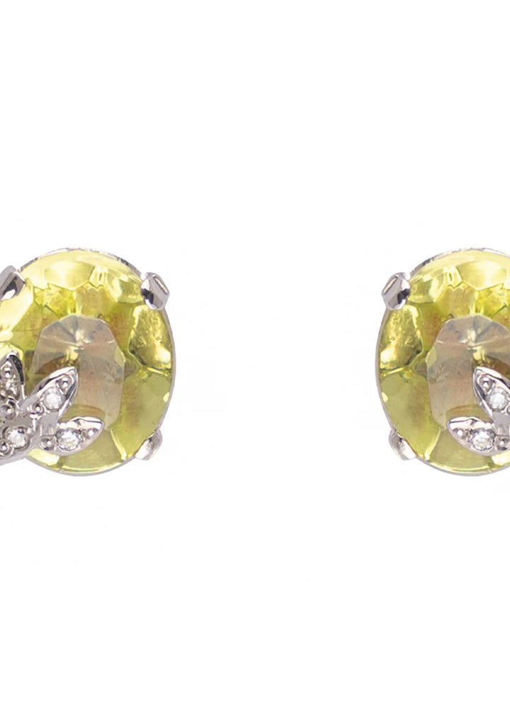 Zouhaira Earings Leaf Charm-Yellow