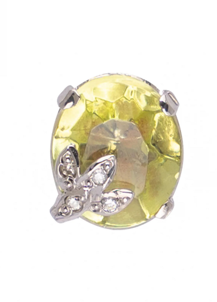 Zouhaira Earings Leaf Charm-Yellow