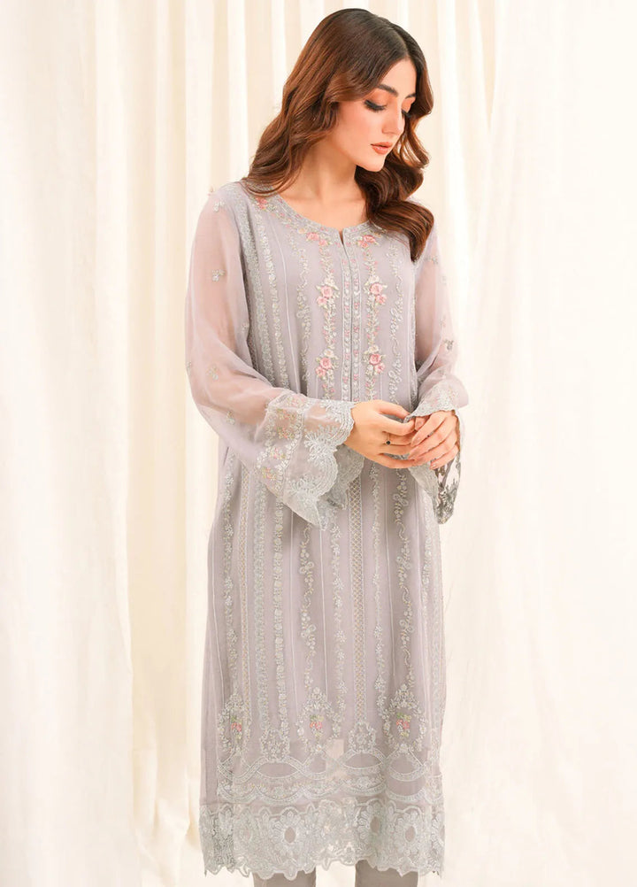 Zouj Embroidered Chiffon Suit Unstitched 3 Piece ZJ24 ZJ-CH-02 - Formal Collection