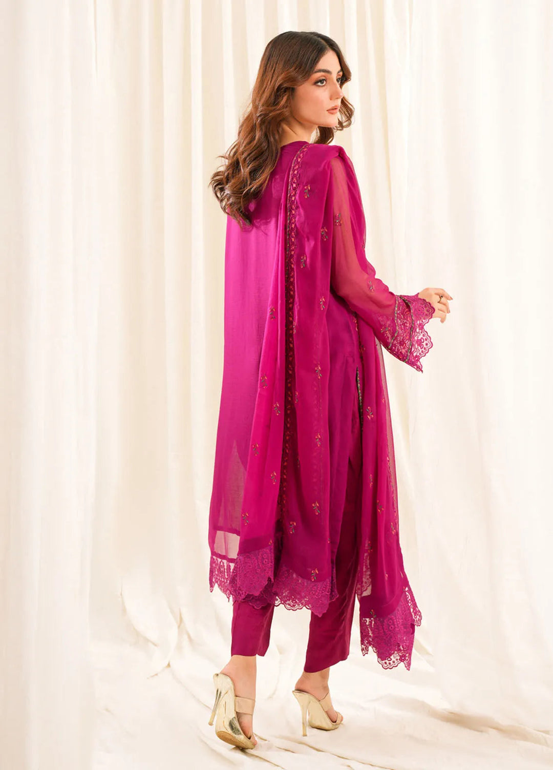 Zouj Embroidered Chiffon Suit Unstitched 3 Piece ZJ24 ZJ-CH-07 - Formal Collection