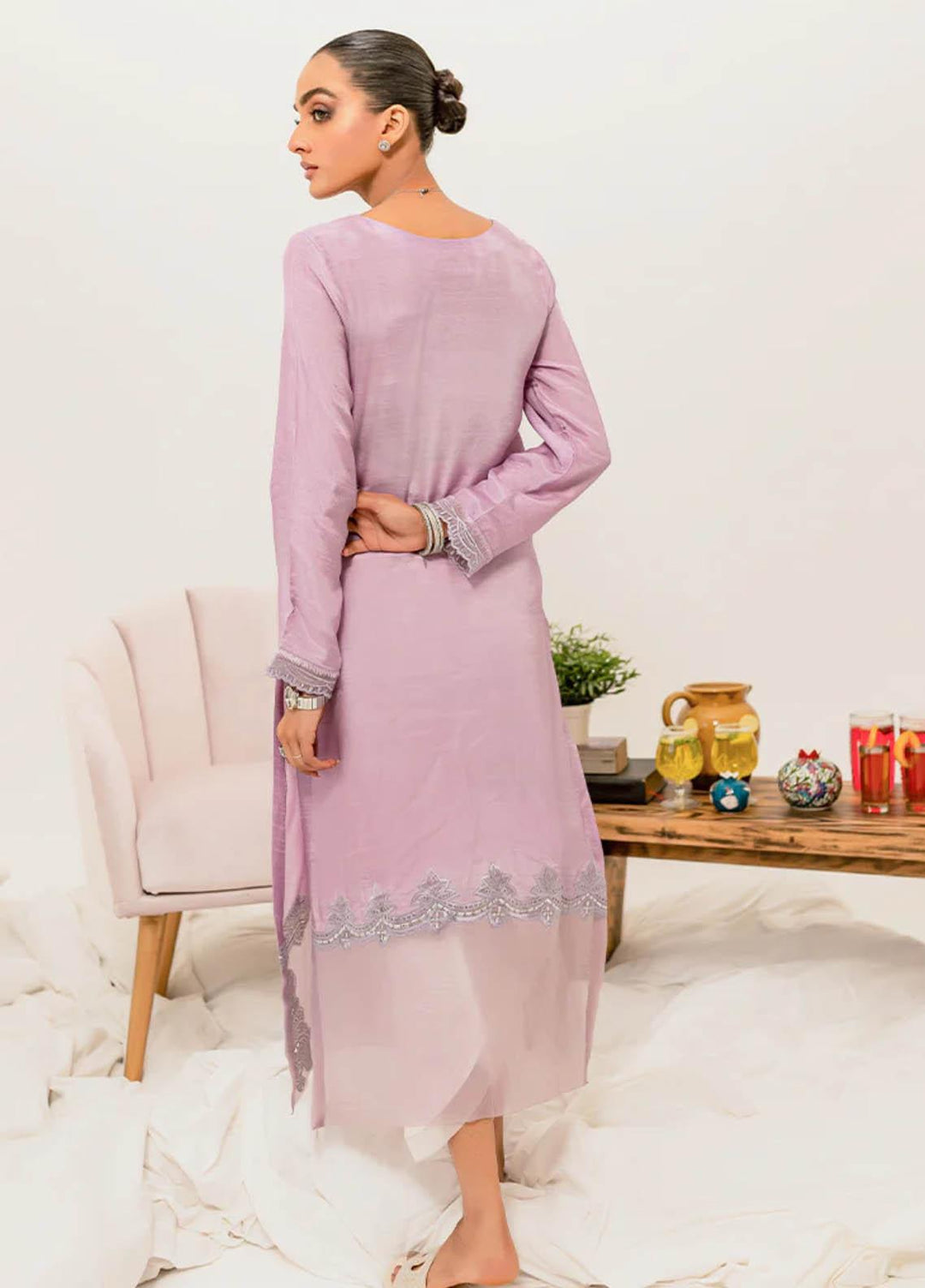 Zoya & Fatima Pret  Raw Silk 2 Piece Suit ZOF23P Viola