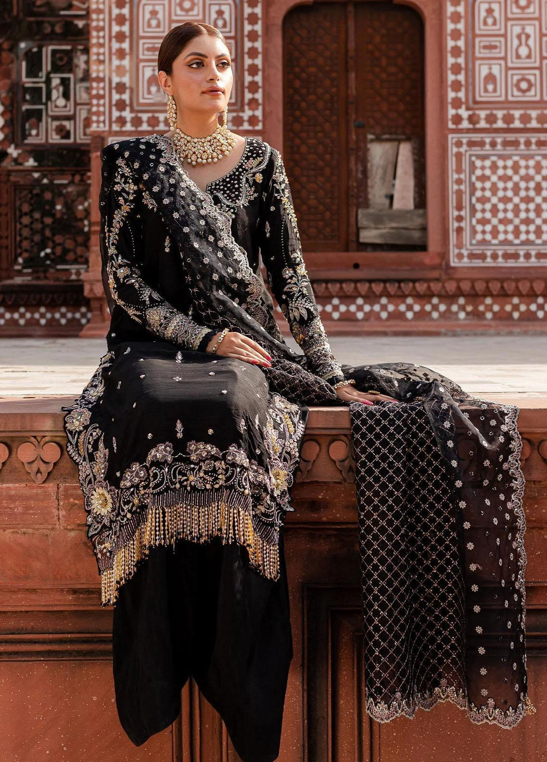 Zoya & Fatima Pret Embroidered Raw Silk 3 Piece Suit Maya