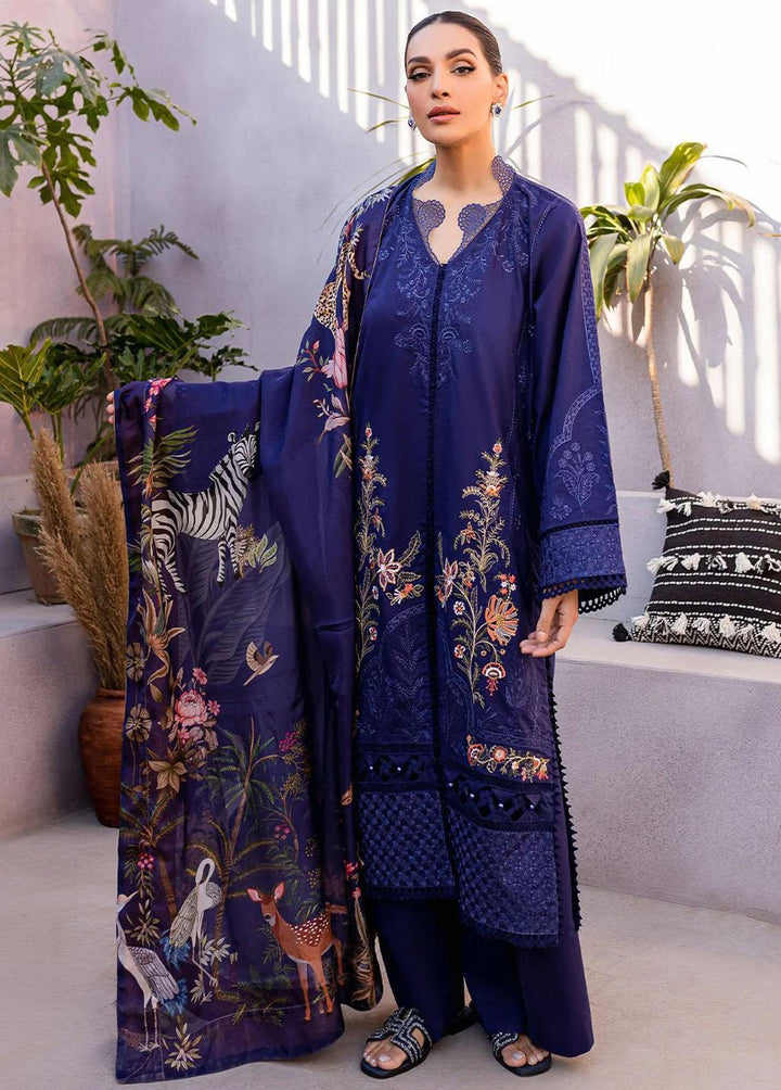 Zoya & Fatima Embroidered Lawn Suits Unstitched 3 Piece ZOF23L ZF-06 Amira - Luxury Collection