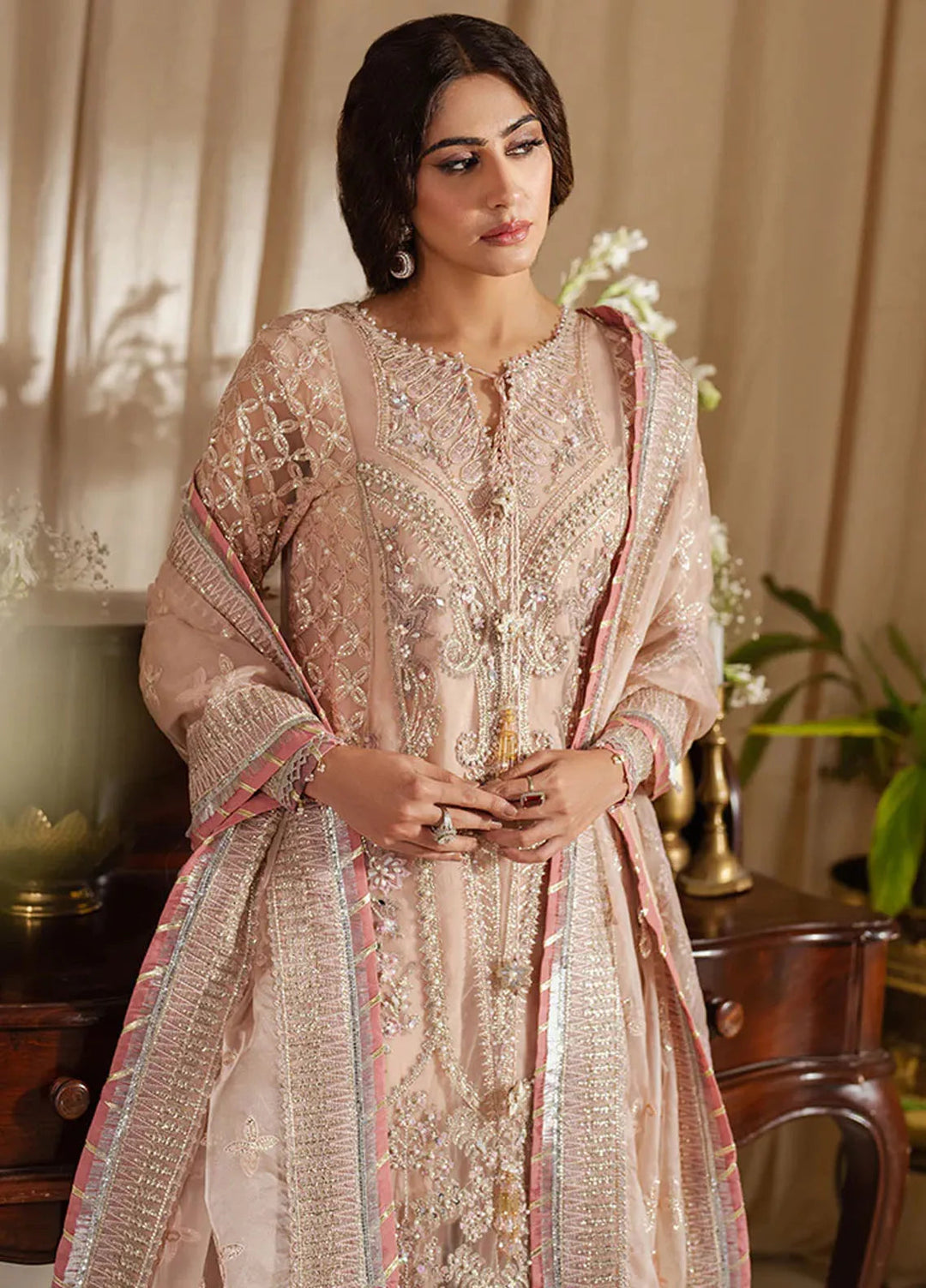 Zoya and Fatima Embroidered Net Suit Unstitched 4 Piece ZOF24FD Bisma - Formals Collection