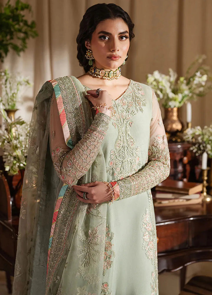 Zoya and Fatima Embroidered Net Suit Unstitched 4 Piece ZOF24FD Mahnur - Formals Collection