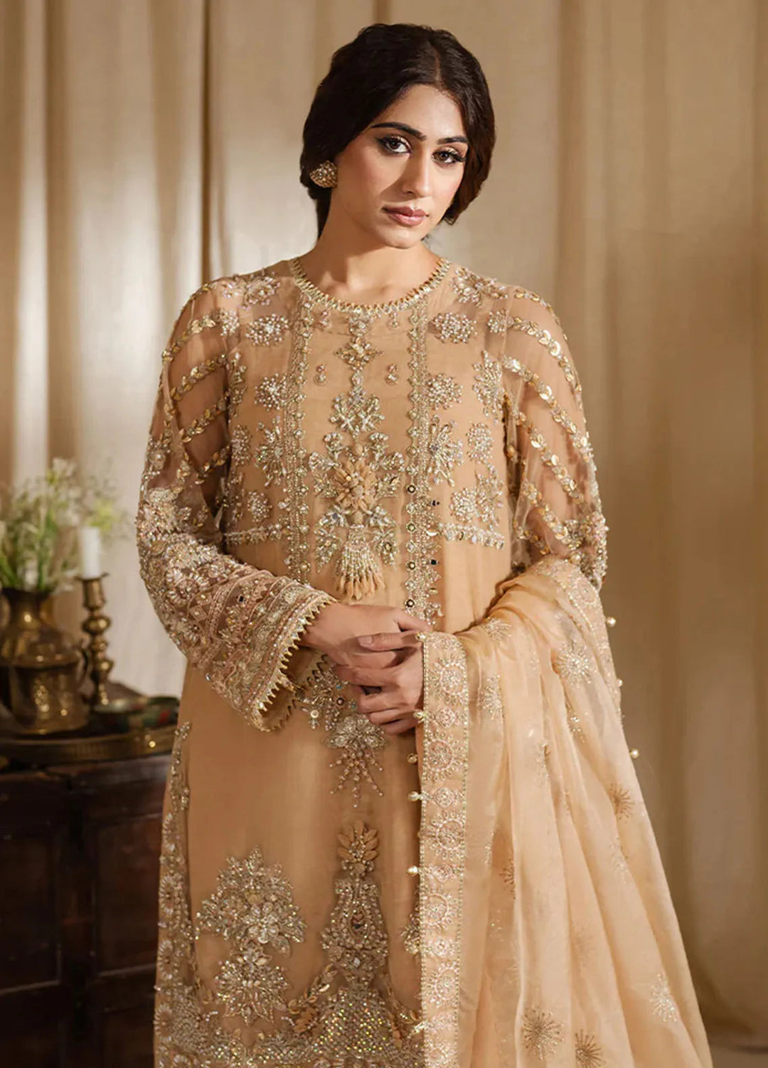 Zoya and Fatima Embroidered Net Suit Unstitched 4 Piece ZOF24FD Sana - Formals Collection
