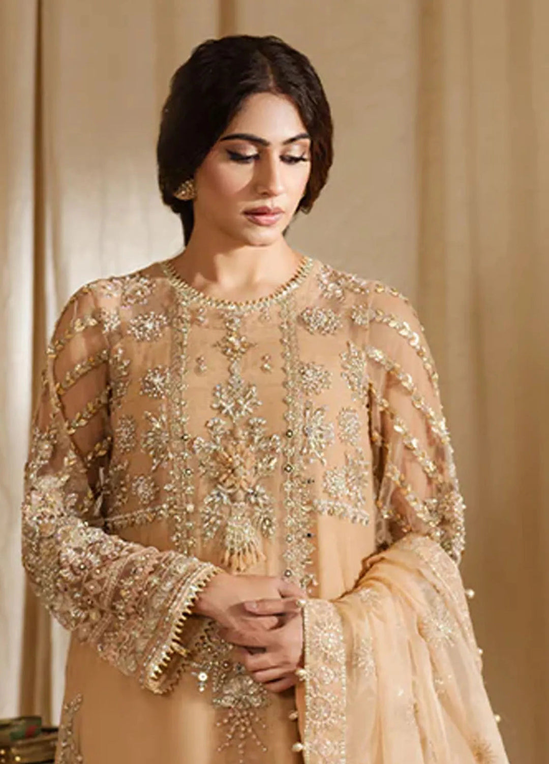 Zoya and Fatima Embroidered Net Suit Unstitched 4 Piece ZOF24FD Sana - Formals Collection