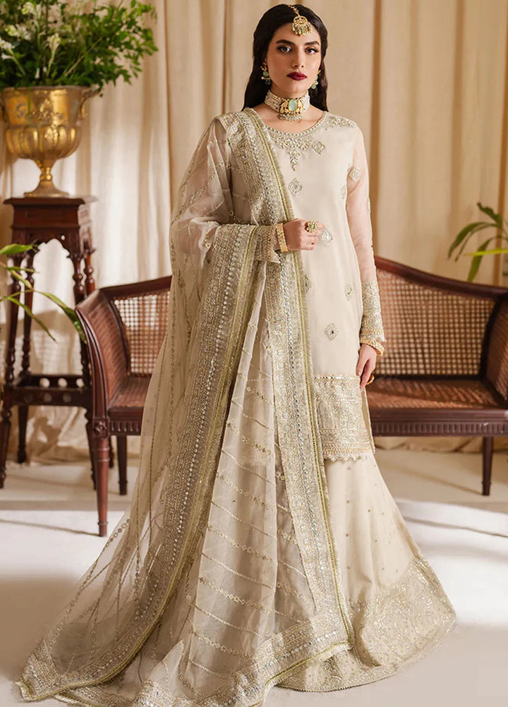 Zoya and Fatima Embroidered Organza Suit Unstitched 4 Piece ZOF24FD Misha - Formals Collection