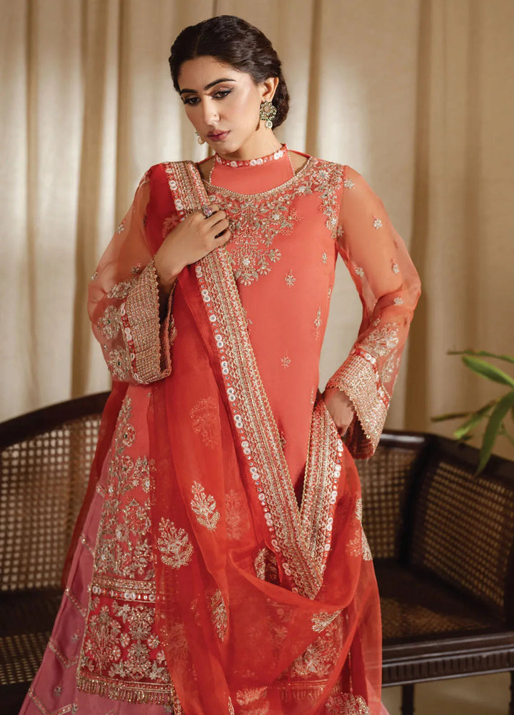 Zoya and Fatima Embroidered Organza Suit Unstitched 4 Piece ZOF24FD Yasmin - Formals Collection
