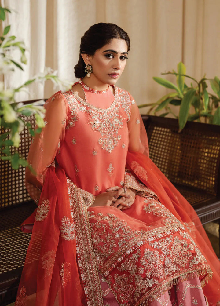 Zoya and Fatima Embroidered Organza Suit Unstitched 4 Piece ZOF24FD Yasmin - Formals Collection