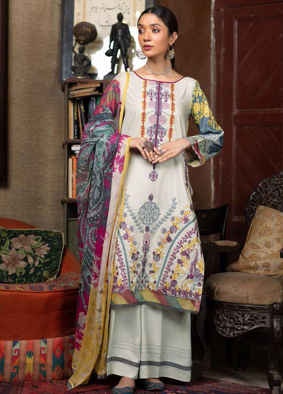 Zoya by Rang Rasiya Embroidered Linen Suits Unstitched 3 Piece RR21ZL 02 Mehar - Winter Collection