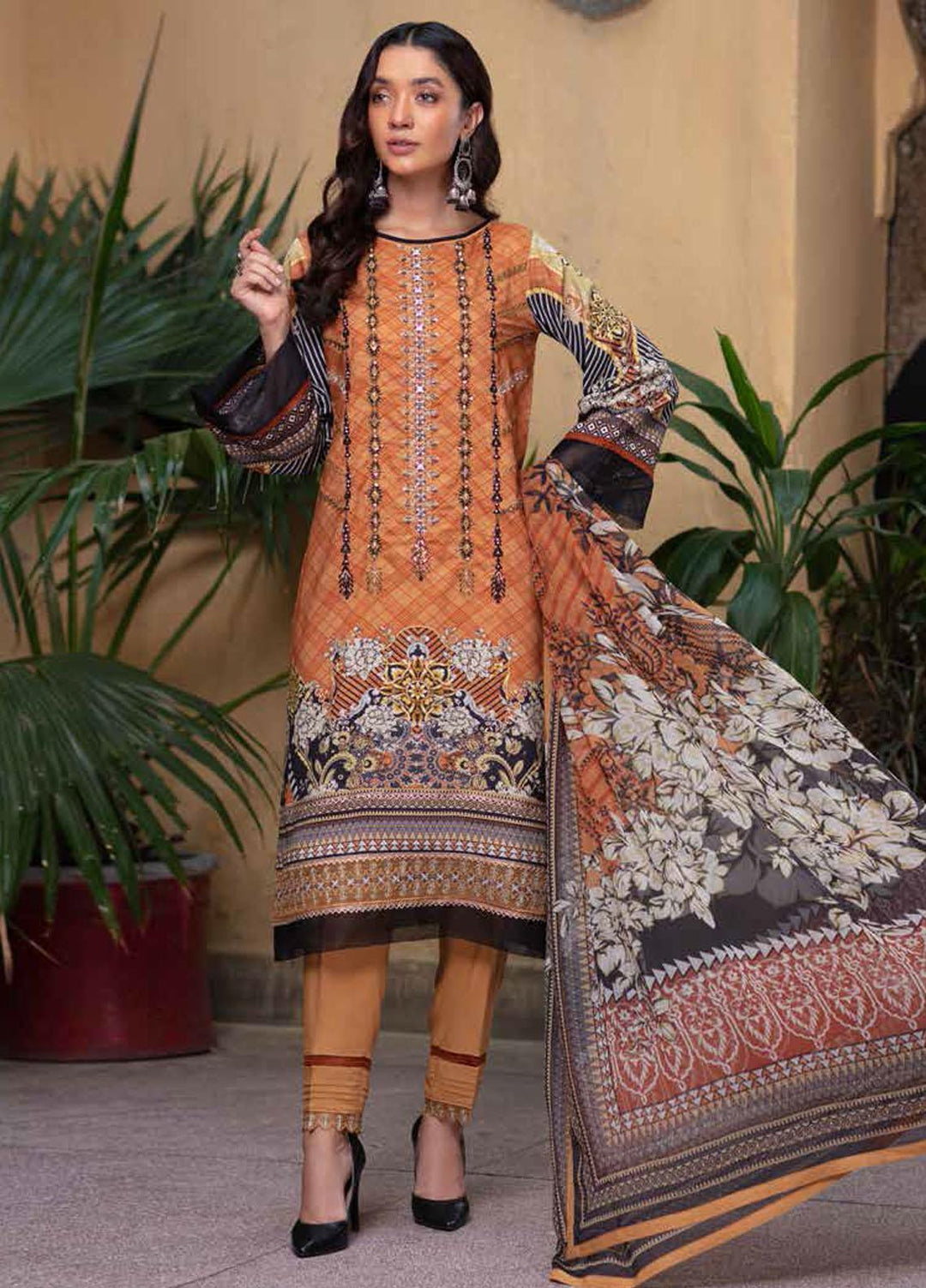 Zoya by Rang Rasiya Embroidered Linen Suits Unstitched 3 Piece RR21ZL 08 Jerri - Winter Collection