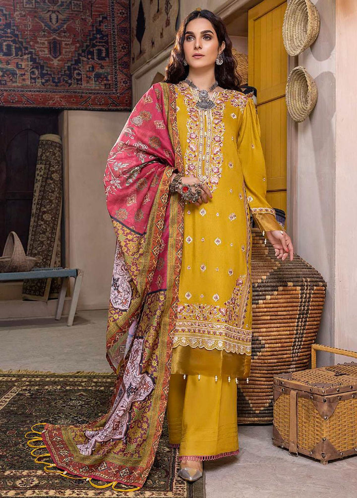 ZS Textiles Embroidered Linen Suits Unstitched 3 Piece ZS21LN 03 - Winter Collection