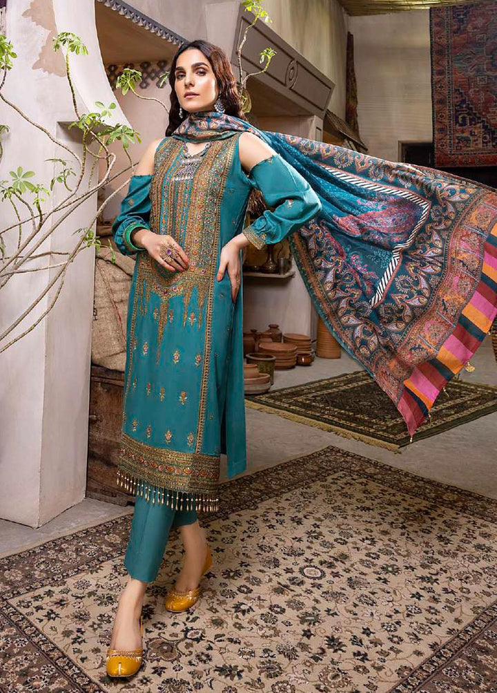 ZS Textiles Embroidered Linen Suits Unstitched 3 Piece ZS21LN 04 - Winter Collection