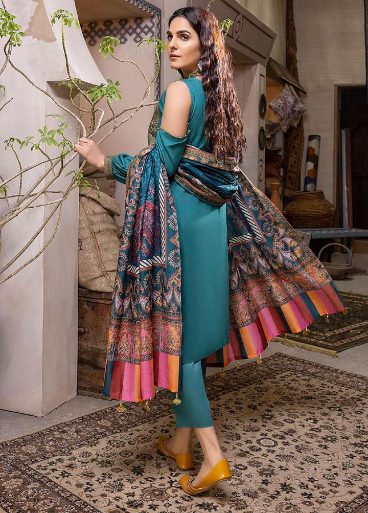 ZS Textiles Embroidered Linen Suits Unstitched 3 Piece ZS21LN 04 - Winter Collection