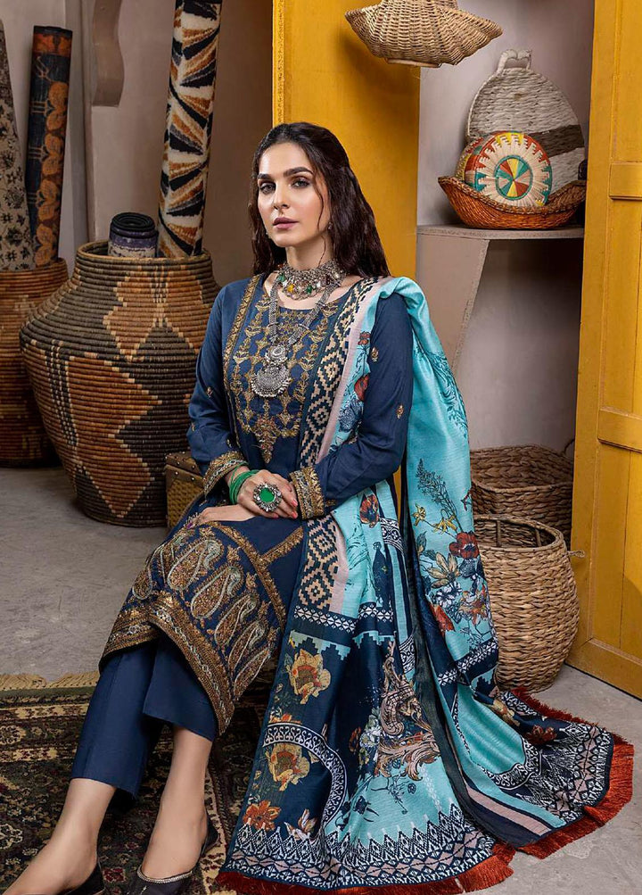 ZS Textiles Embroidered Linen Suits Unstitched 3 Piece ZS21LN 06 - Winter Collection