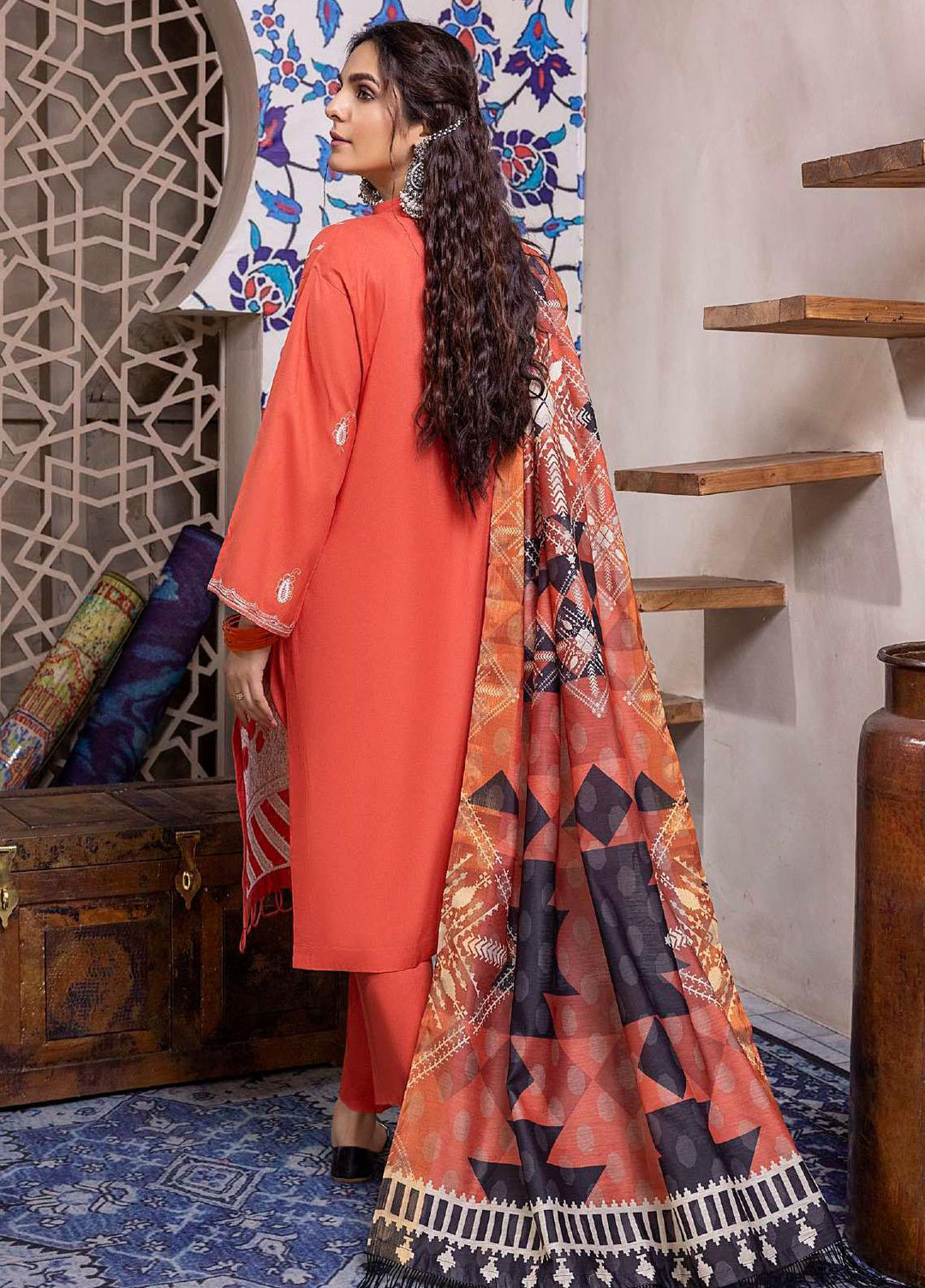 ZS Textiles Embroidered Linen Suits Unstitched 3 Piece ZS21LN 07 - Winter Collection