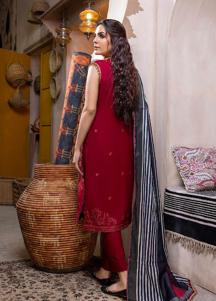 ZS Textiles Embroidered Linen Suits Unstitched 3 Piece ZS21LN 09 - Winter Collection