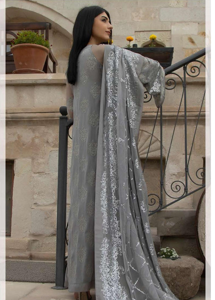 ZUNUJ Embroidered Chiffon Suits Unstitched 3 Piece ZJ22LF D-03 - Luxury Formals Collection