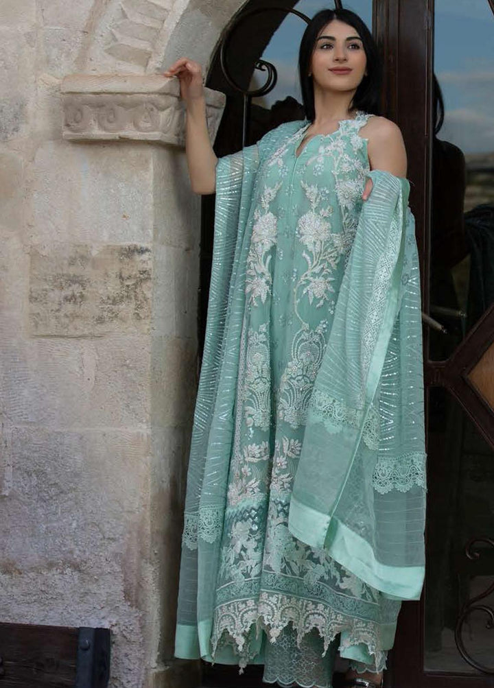 ZUNUJ Embroidered Chiffon Suits Unstitched 3 Piece ZJ22LF D-04 - Luxury Formals Collection