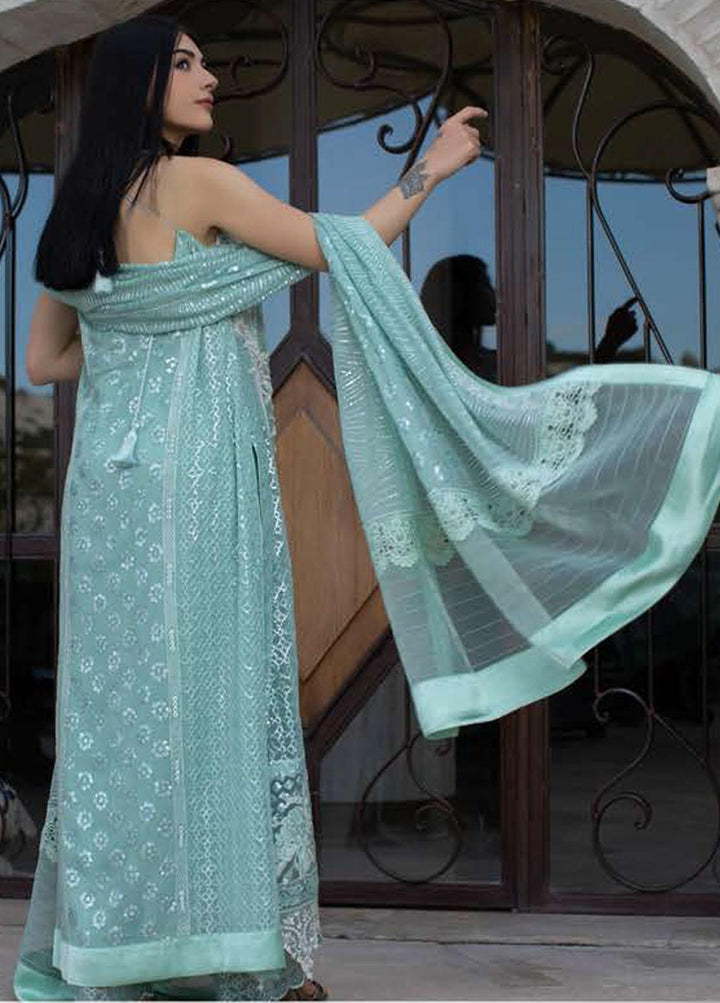 ZUNUJ Embroidered Chiffon Suits Unstitched 3 Piece ZJ22LF D-04 - Luxury Formals Collection