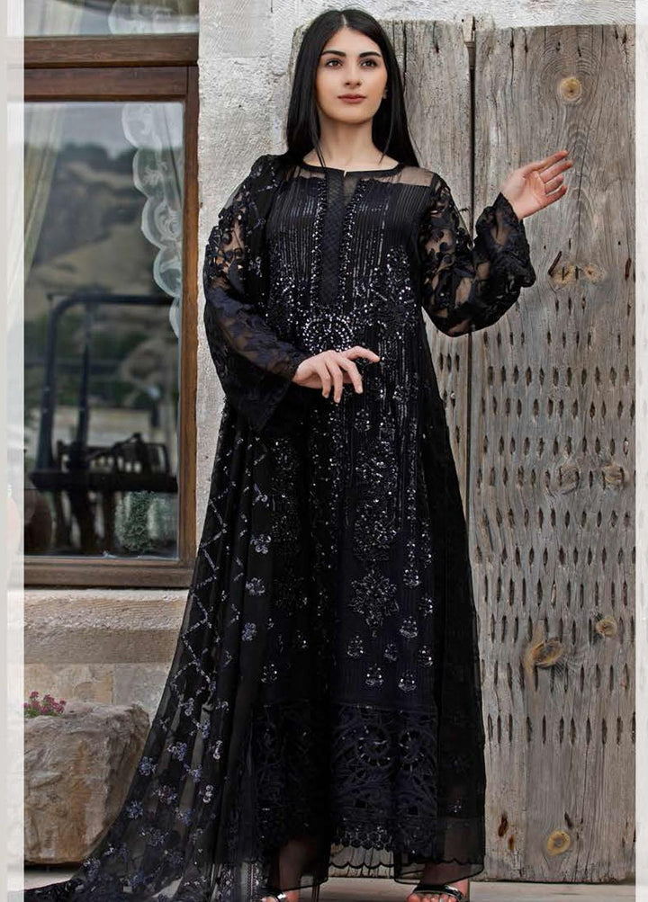 ZUNUJ Embroidered Chiffon Suits Unstitched 3 Piece ZJ22LF D-05 - Luxury Formals Collection