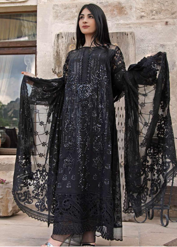 ZUNUJ Embroidered Chiffon Suits Unstitched 3 Piece ZJ22LF D-05 - Luxury Formals Collection