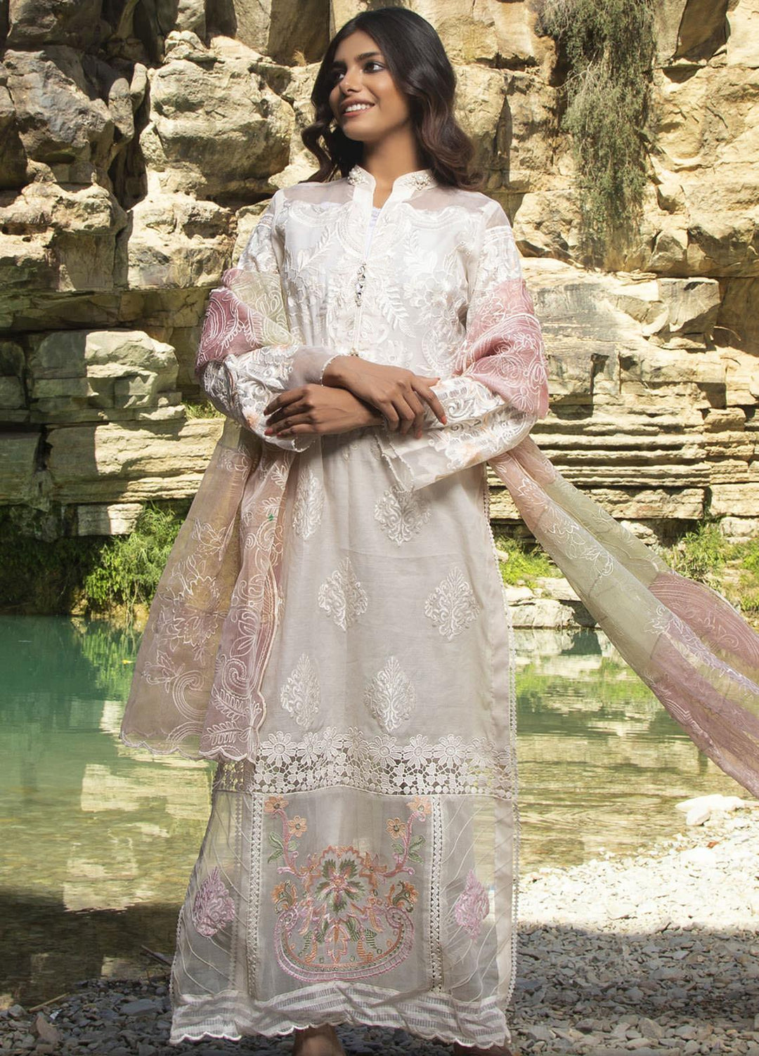 ZUNUJ Embroidered Lawn Suits Unstitched 3 Piece ZJ21FE D-02 - Festive Collection