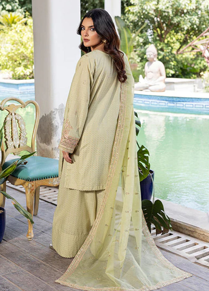 Zuri Pret Embroidered Jacquard 3 Piece Suit Cyrah ZP-01 Pistachio