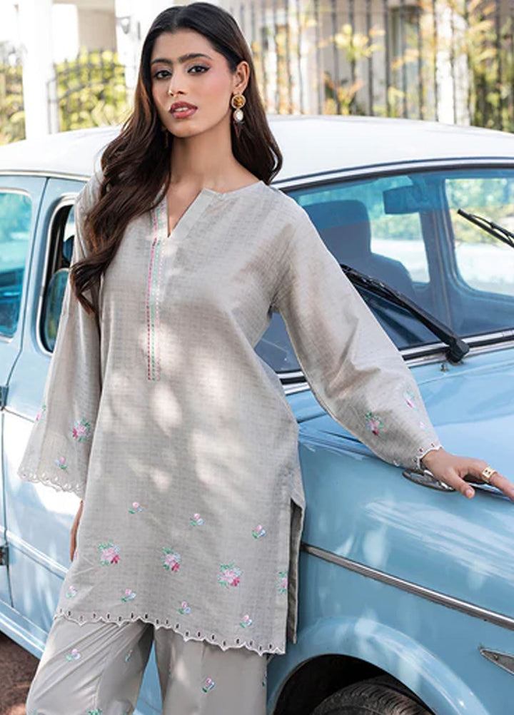 Zuri Pret Embroidered Lawn 2 Piece Suit Oreena ZP-10 Grey