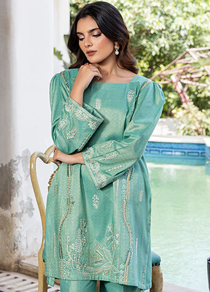 Zuri Pret Embroidered Lawn 2 Piece Suit Saphira ZP-17 Turquoise