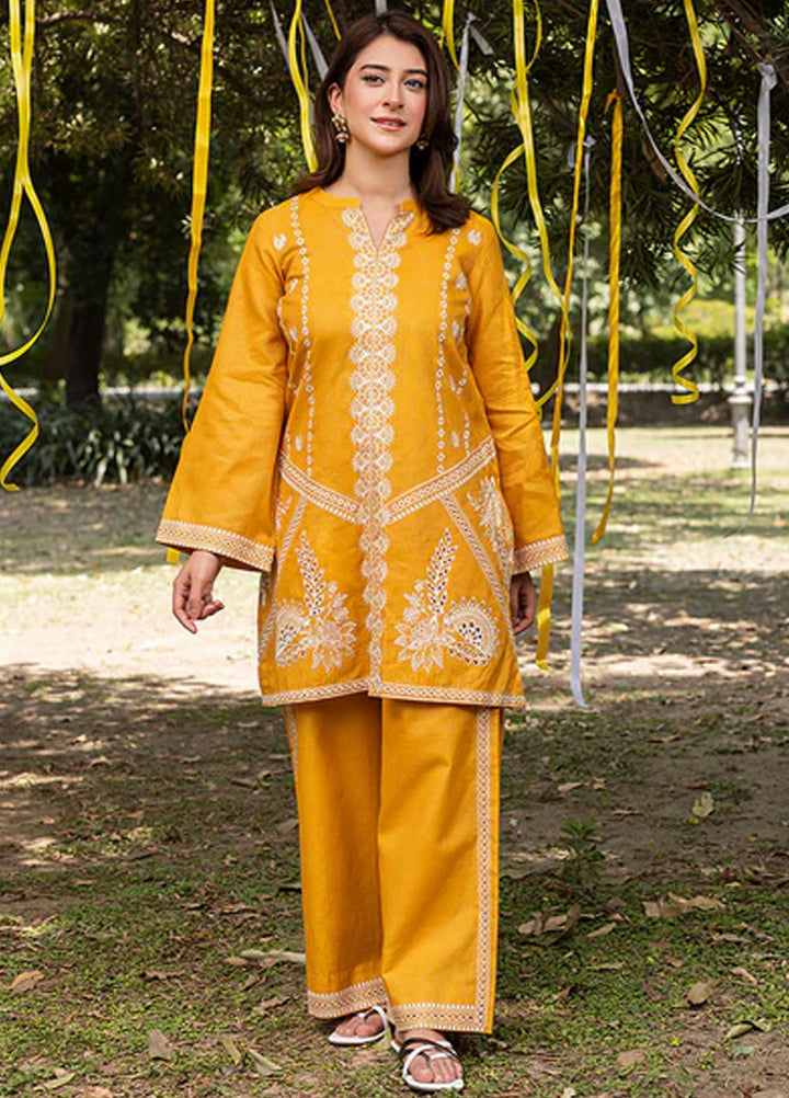 Zuri Pret Embroidered Lawn 2 Piece Suit Zarqa ZP-12 Mustard