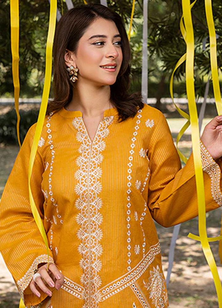 Zuri Pret Embroidered Lawn 2 Piece Suit Zarqa ZP-12 Mustard
