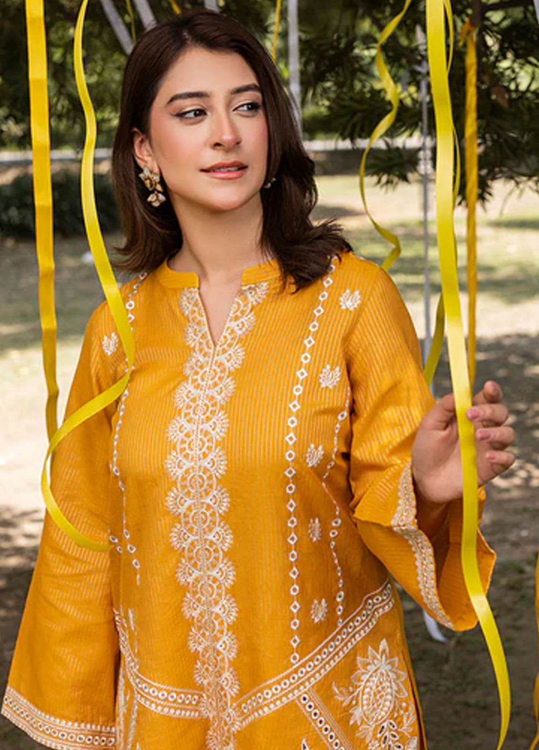 Zuri Pret Embroidered Lawn 2 Piece Suit Zarqa ZP-12 Mustard