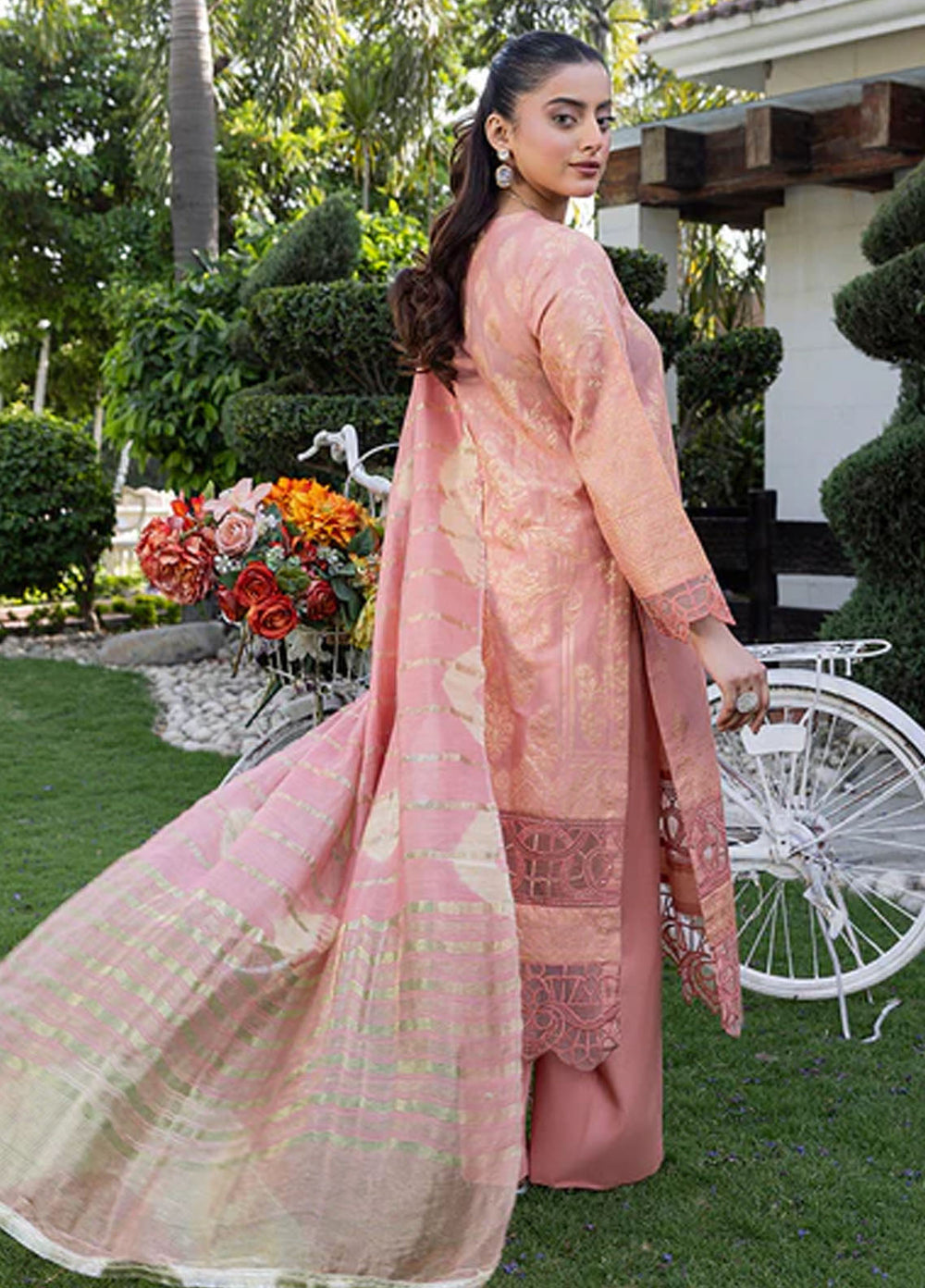 Zuri Pret Embroidered Lawn 3 Piece Suit Afreen JK-22 Peach