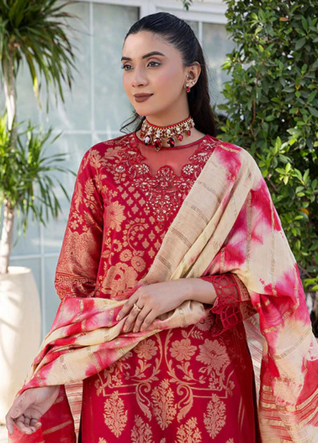 Zuri Pret Embroidered Lawn 3 Piece Suit Afreen JK-22 Red