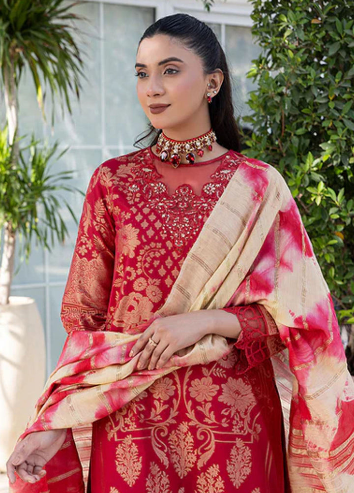 Zuri Pret Embroidered Lawn 3 Piece Suit Afreen JK-22 Red
