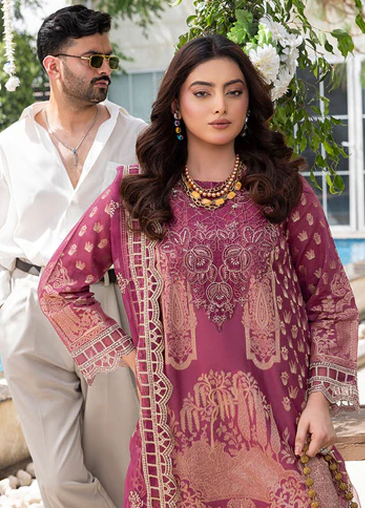 Zuri Pret Embroidered Lawn 3 Piece Suit Saanvi JK-18 Mauve